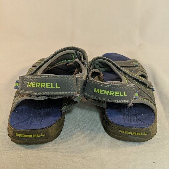 Merrell Panther Sandals Grey Blue Green 6M 8W Leather Hook Loop MY53337 Sport - Picture 9 of 12